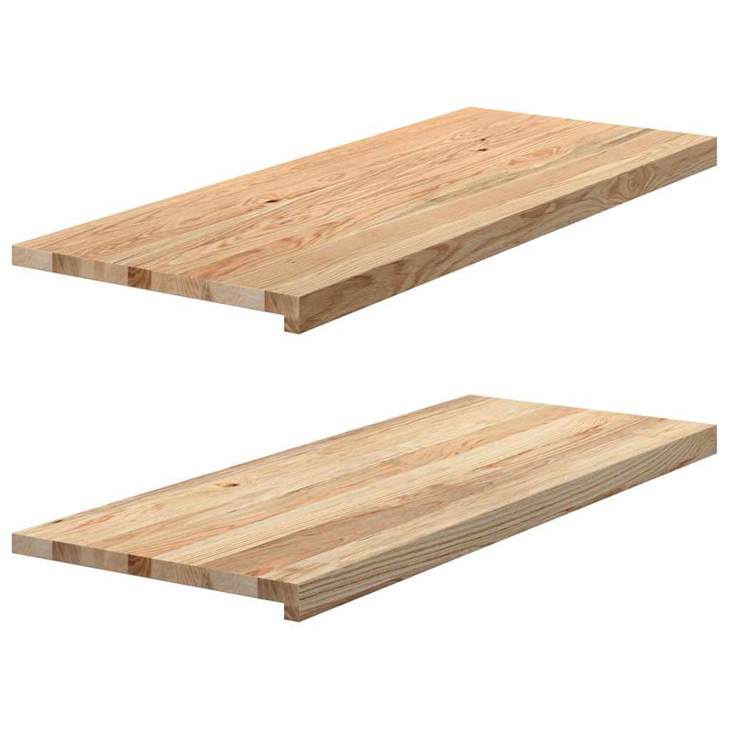 vidaxl Solid Wood Oak Window Sills - Untreated 100x40x2 cm - Natural Oak Look - Home/Office Shelf