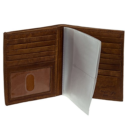 Paul & Taylor Men's Leather Big Hipster Bifold Wallet (British Brown)3