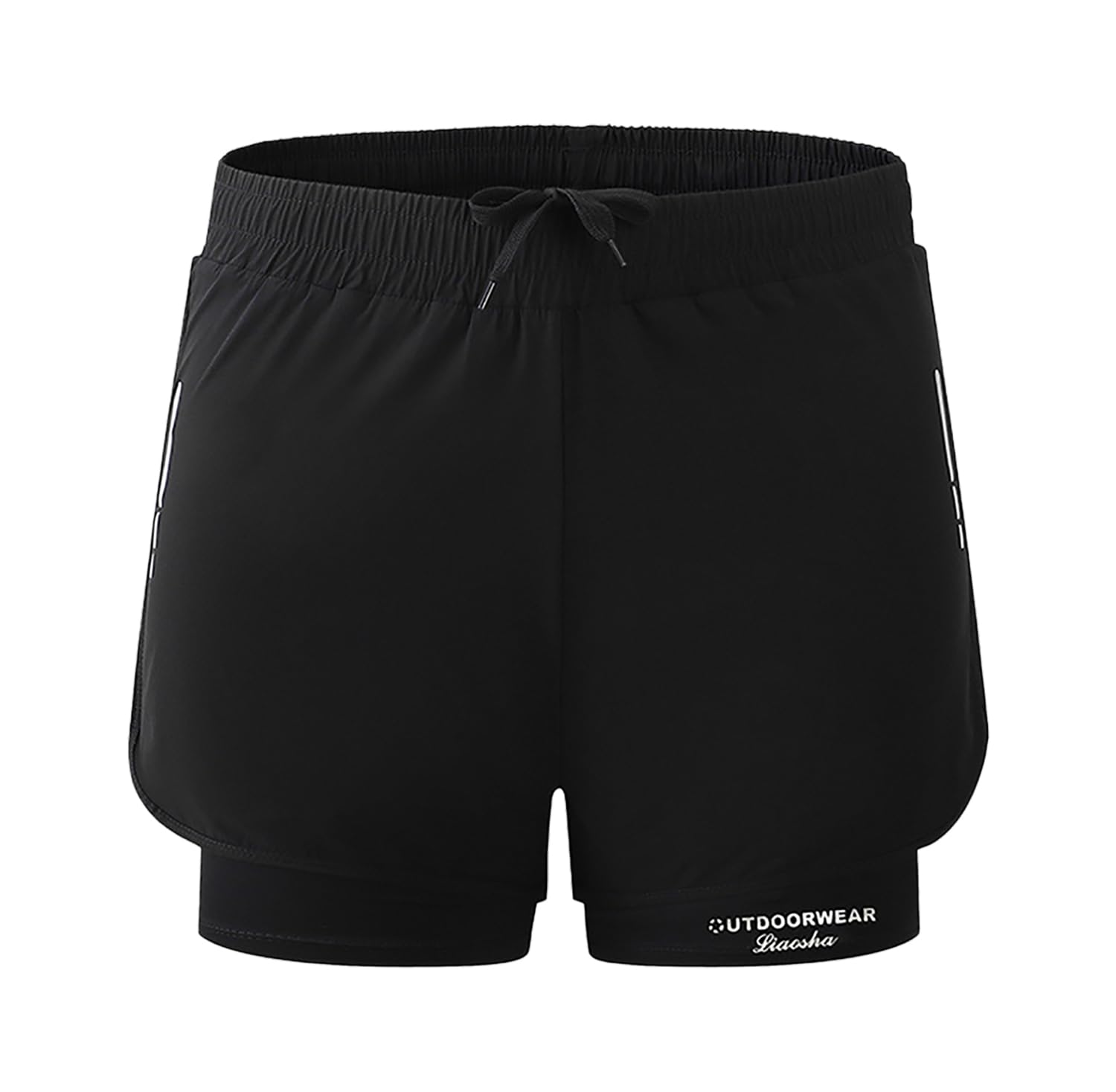 Cockatoo AM444-2 in 1 Men's Workout Running Shorts, Active Wear Men,Black,Size:2XL-picture-29