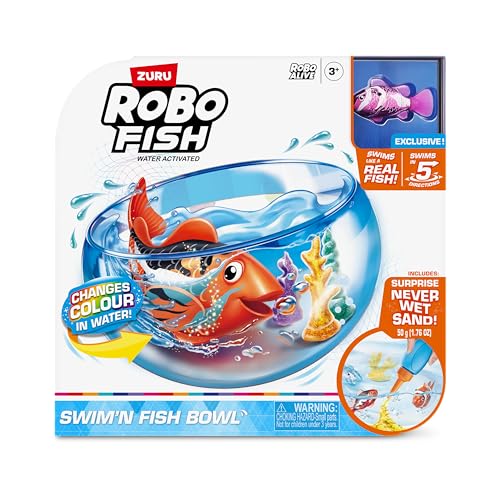 image for Robo Alive Robo Fish Water Activiated Swimming Pets Fish Bowl Playset 