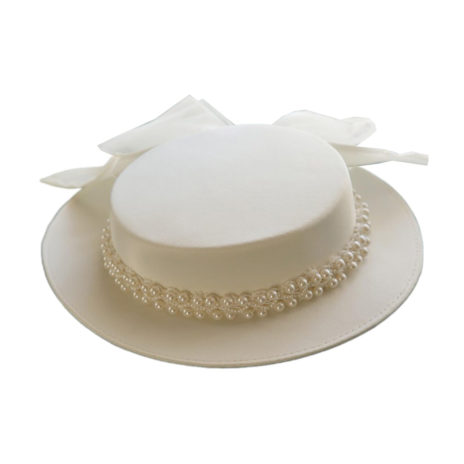 Sombrero victoriano de perlas para despedida de soltera, regalo de novia, boda, despedida de soltera, perlas, elegante sombrero plano