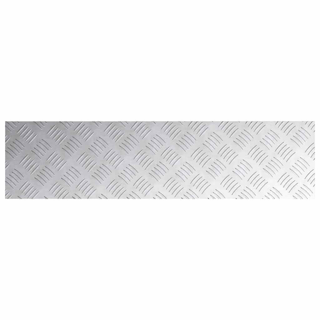 Set di 4 gradini per scale in alluminio, colore argento, 100 x 25 cm, design in lamiera striata, per interni ed esterni, sicurezza, antiscivolo, protezione durevole