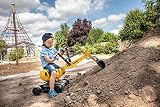RollyToys Rollydigger Komatsu (zabawka do piasku, kolor szary/żółty, dla dzieci w wieku 3-8 lat, automatyczna blokada) 421169