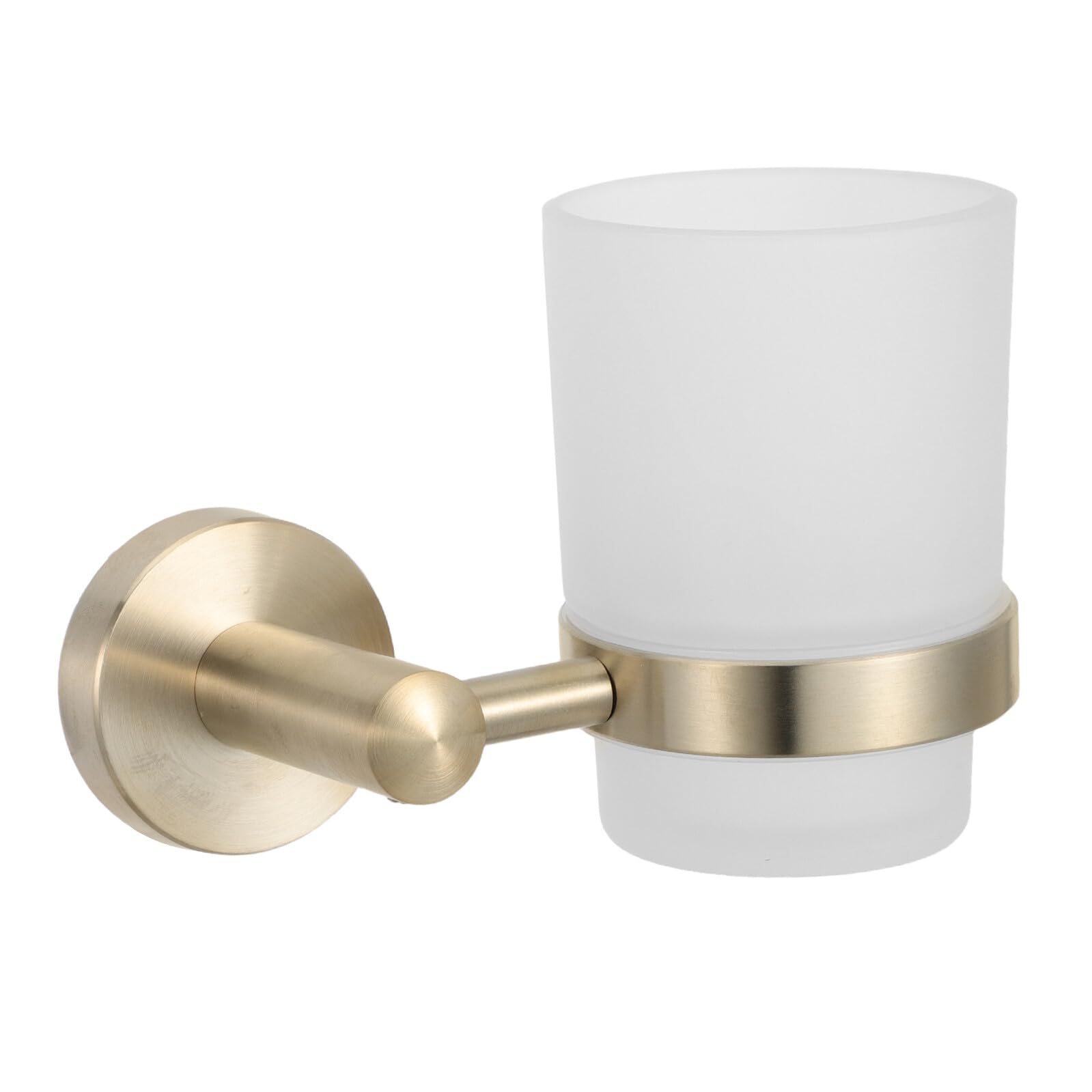 Portaspazzolino da Parete in Acciaio Inox 304 Portabicchiere in Vetro Smerigliato, Organizer Bagno Salvaspazio Stabile e Resistente per Spazzolini, Dentifricio e Accessori Igiene