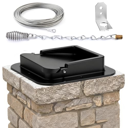 Chimney Damper Kit 13"x13" for Wood-Fueled Masonry Fireplaces, Double Seal Air Tight Chimney Damper, Made of Cast Aluminum Material, Energy Efficient, Rust, Rain and Snow Resistant