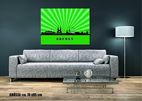 Preisvergleich Produktbild aina Wandtattoo Wandtsticker Skyline Bremen