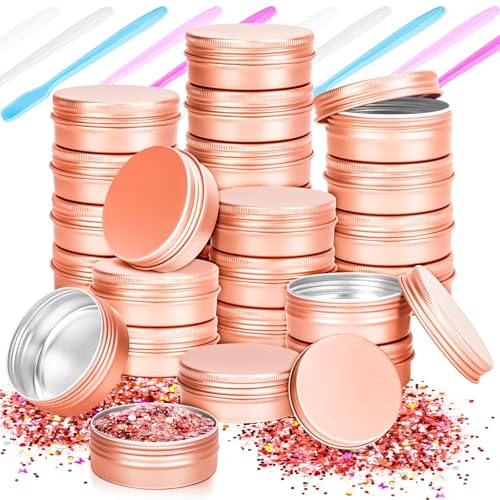 MotBach 24 Pack 0.5oz Tin Jars 15ml Metal Tin cans 1/2 Ounce Aluminum tin can jar Containers with Lid for Lotion Bars Spices Salve Beard Balm Balms Toiletries Creams Samples Makeup Cosmetic