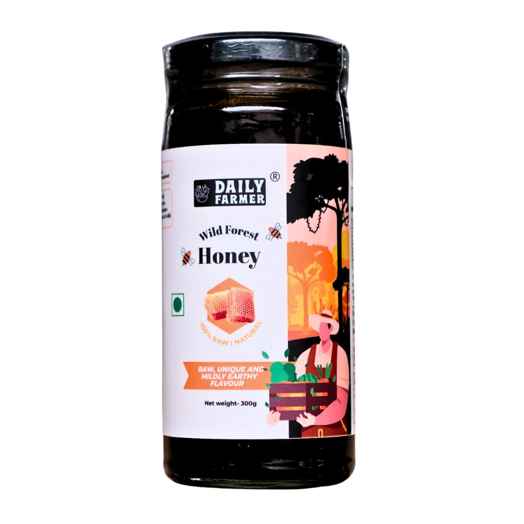 Daily Farmer Wild Forest Honey 300g | 100% Raw, Pure and Natural | NMR tested | Unprocessed and Un-Pasteurised | Immunity Booster | Sugar- Free (Pack of 1)-image-4