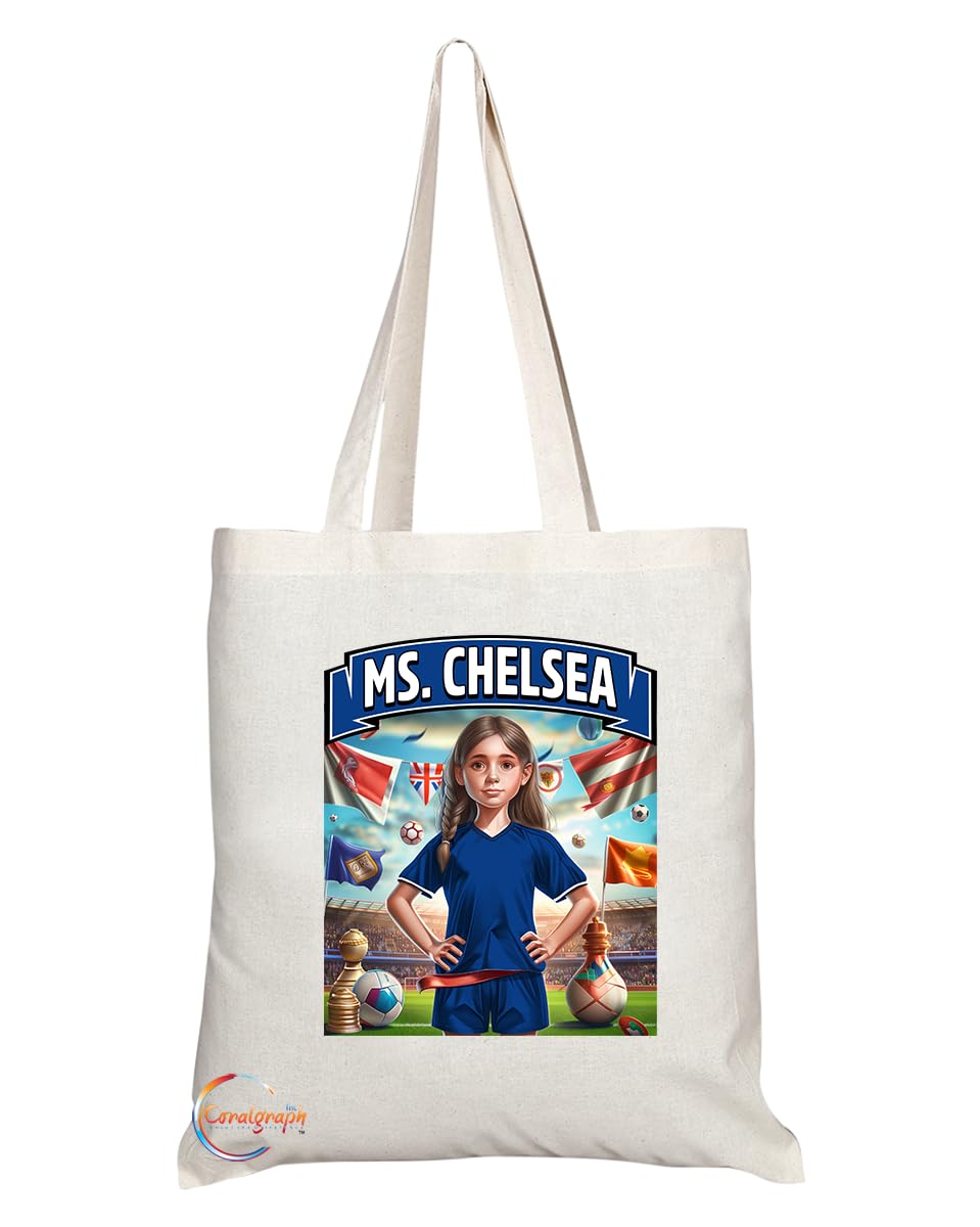 Coralgraph Inc TB1611 Ms Chelsea Footie Fan Lady Girl Tote Bag - Eco-Friendly, Stylish, Long Handled, Perfect Novelty Gift