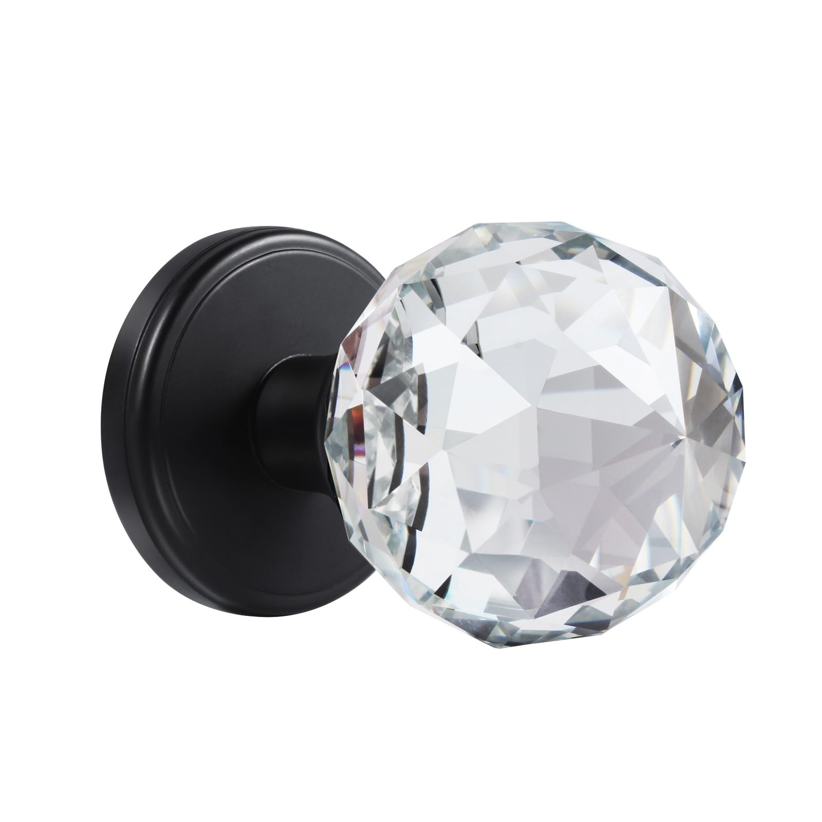 Crystal Chrome Door Knobs - Privacy & Lock -18