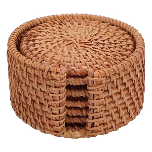 Sous-verres en rotin tressés main avec support chic - 2