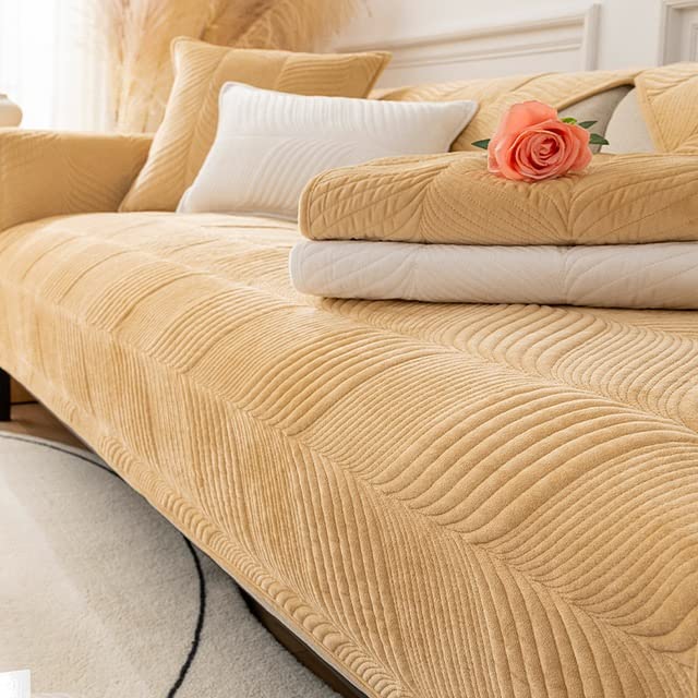 SDNAM Sofa Slipcover Corner 3/2/1/4 Seater Sofa Cover L Shape Couch Cover Velvet Thick Sofa Protector Anti-slip Corner Slipcovers Washable for Sectional Couch (Color : 18#, Size : 90x240cm)