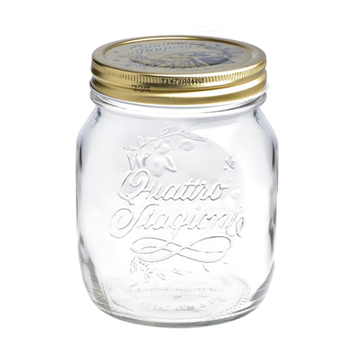 ヴィンテージBormioli Rocco キャンディジャー Rocco Bormioli Kavanoz Vidalı Kapak - Orijinal Quattro Stagioni