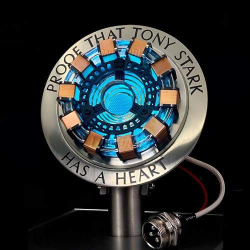1:1 Modello Arc Reactor MK1 con LED, controllo tramite sensore di vibrazione, interfaccia USB, prodotto finito con scatola espositiva, giocattolo regalo (MK1) - Gadget - Immagine 2