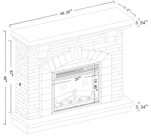 Detailed view of FESTIVITY mantel and fireplace insert