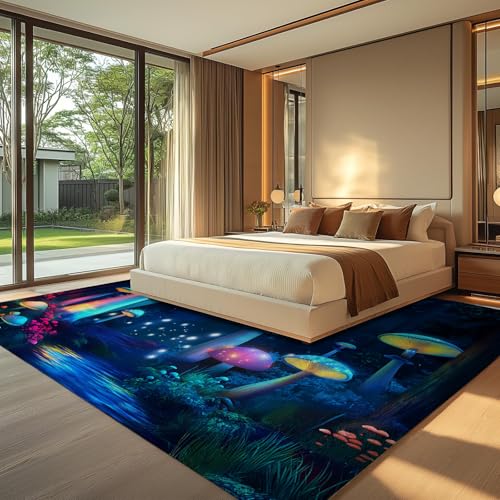Alfombras suaves y esponjosas para dormitorio con diseño de setas 7