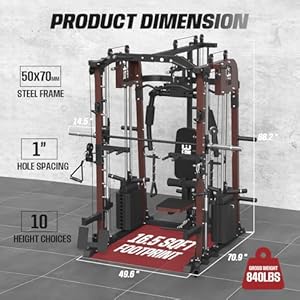 Commercial SmithMachine with Smith Bar, Home Gym Station with Dual Weight Stacks, 4000LBS Power Cage Squat Rack with Lever Arm, Leg Press, LAT Pull Down, Cable Crossover Machine for Full Body Training Commercial SmithMachine with Smith Bar Home Gym Station with Dual Weight Stacks 4000LBS Power Cage Squat Rack with Lever Arm Leg Press LAT Pull Down Cable Crossover Machine for Full Body Training