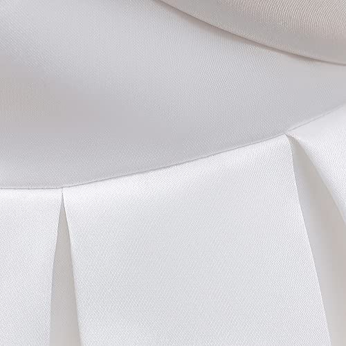 Cichic Sleeveless Girls Party Dress Strap Pleated Satin Semi Formal Princess Ball Gown White 6-7Years #TOP4