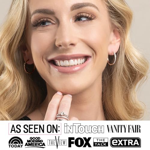 Cate & Chloe Bianca 18k White Gold 25mm Silver Hoop Earrings with Round Cut Simulated Diamond Crystals, Hypoallergenic Jewelry for Women, Gift for Her3