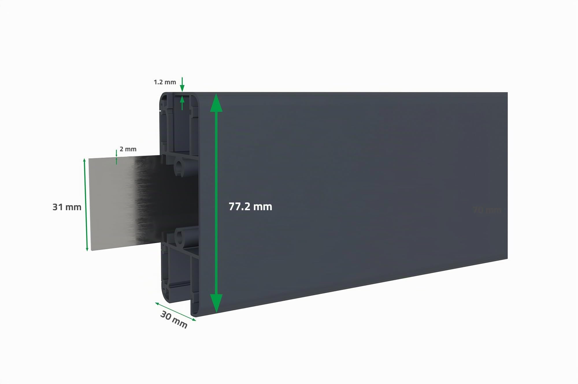 Casanoov Portillon 1m HALTI H.160cm aluminium gris