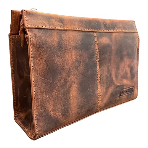 Kaszer - Astuccio da bagno in vera pelle con