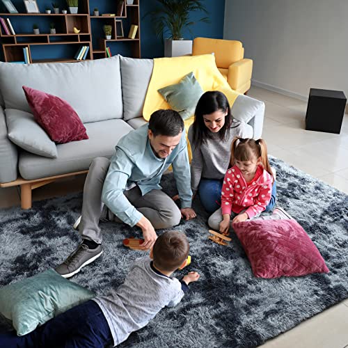 image for AROGAN Soft Rainbow Area Rugs for Girls Room, Fluffy Girls Bedroom Rug