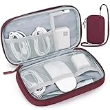FYY トラベルケーブルオーガナイザーポーチ - 拡大電子オーガナイザーキャリーケース ポータブル 防水 オールインワン 電子アクセサリー ストレージバッグ コード、充電器、電話、イヤホン、ワインレッド
