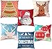 Unomor Christmas Pillow Covers for Sofa Bedroom Home Décor - Set of 6 (18'' X 18'')