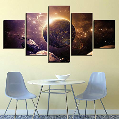 Impression sur toile 5 pièces astral sans cadre déco murale salon
