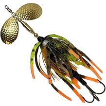 Delong Lures - The Berserker, Bucktail Fishing Lures - Bucktail Jig with Inline Spinner, Musky & Pike Baits Spinnerbaits, Tackle for Freshwater and Saltwater Fishing, Made in USA