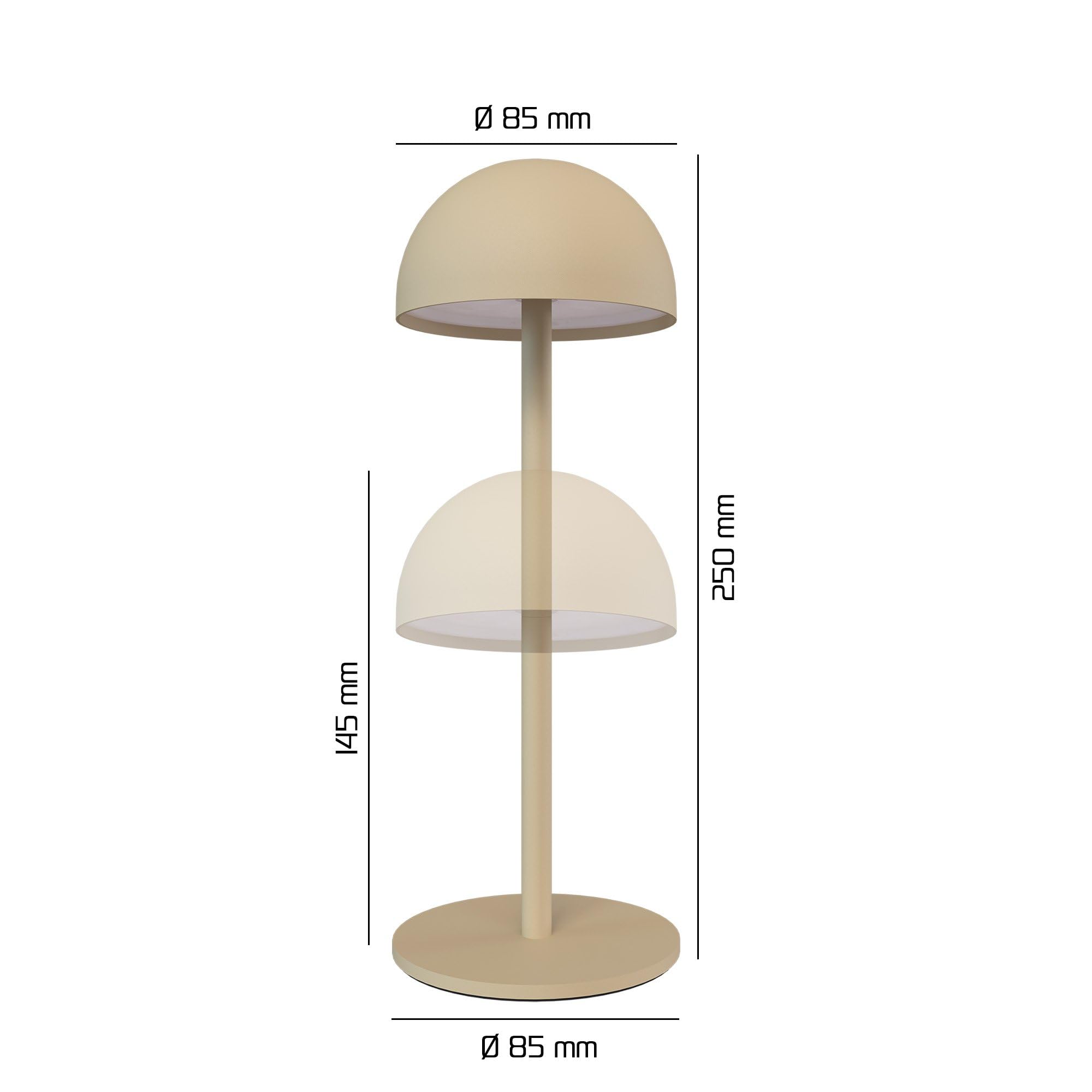 Ledvion - Lampe de Table LED Rechargeable, Beige, Variable 2700K-5000K, 110 Lm, IP54 Résistante aux Éclaboussures, Batterie 2000mAh, Commande Tactile, Réglable, USB-C, Intérieure & Extérieure, Vita