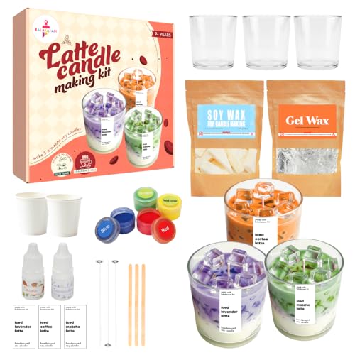 Kalakaram Latte Candle Making Kit | Make 3 Aromatic Candles with Natural Soy Wax & Premium Fragrance Oils | Perfect for Beginners Home Décor & Gift Set | DIY Candle Kit for Home Décor Gifting