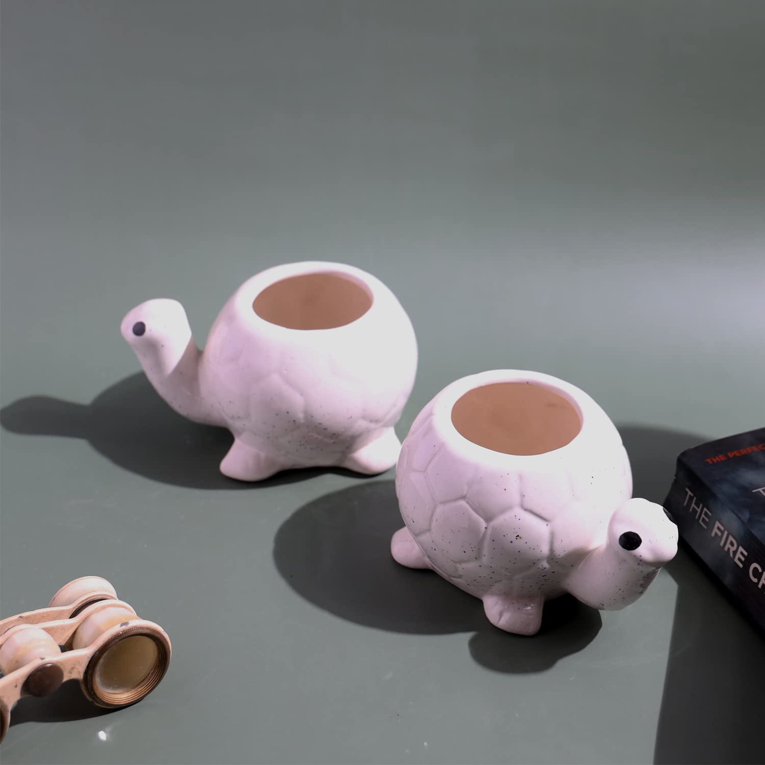 Lyallpur Stores Ceramic Planter Pot, Couple of Tortoise Plant Container Set, Succulent Plants Pot, White Color, Pack of 2 for Home Garden Decor, Decorative CeramicPot (Without Plant) (B09ZSKN77Z) Amazon Price History, Amazon Price Tracker
