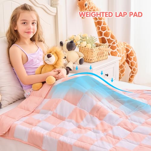 yescool Cobertor pesado de 3 kg com padrão xadrez, cobertor pesado xadrez para dormir, cobertor pond