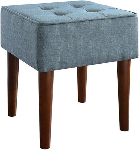 Miniatura 9 de Elle Decor Aria - Taburete otomano tapizado para alimentos con estilo clásico con botones, asiento adicional para el hogar moderno, tamaño compacto