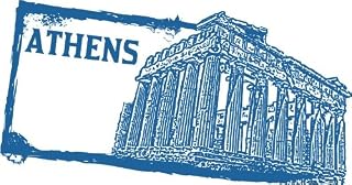 Athens Greece Travel Retro Rubber Stamp Sticker | Car Bumper, Laptop, Water Bottle, Wall, Window Waterproof Vinyl Sticker Decal | Longer Side 3'' |