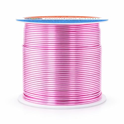 Image of Mandala Crafts 20 Gauge Pink Anodized Aluminum Craft Wire, 100 FT | Colored, Flexible, Bendable, for Bonsai, Armature, Sculpting, Wire Wrapping, Jewelry Making, Weather & Tarnish Resistant