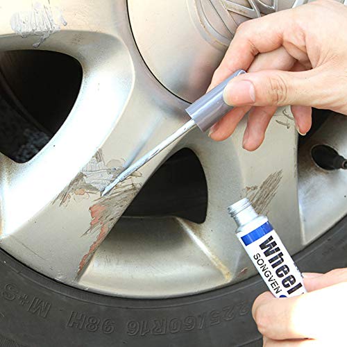 Car Wheel Scratch Remover Anti-Rust Wheel Hub Paint Scratch Repair Whaterproof Car Wheel Scratch Repair Kit No Fade Auto Wheel Scratch Repair Paint Filler Car Wheel Scratch Remove (Silver For Wheel) #TOP3