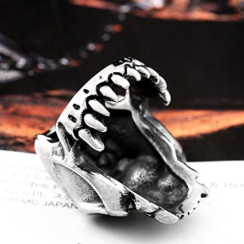 Image of Genuine Stainless Steel Ring Jewelry for Men Fashion Punk Biker Skull Rings
