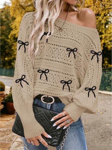 Image of Cakulo Womens Off Shoulder Oversized Pullover Knit Sweater