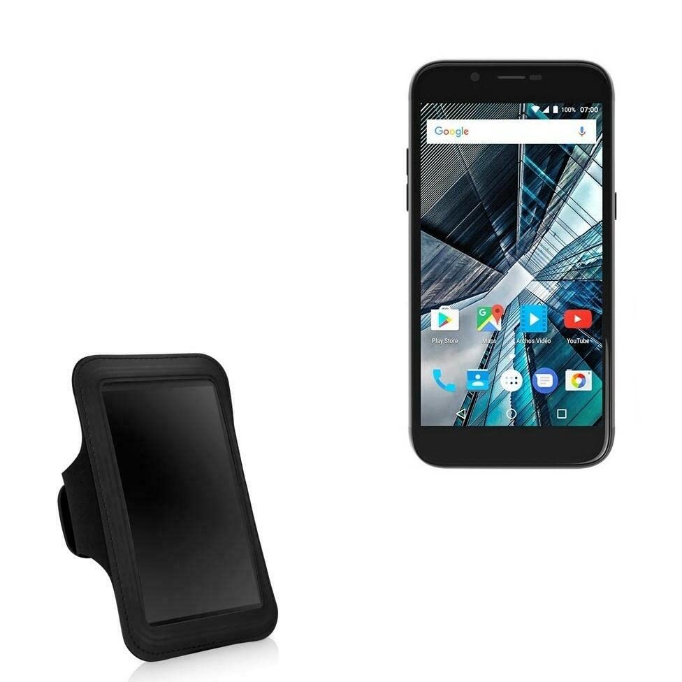 BoxWave Case Compatible with Archos 50 Graphite - Sports Armband, Adjustable Armband for Workout and Running - Jet Black