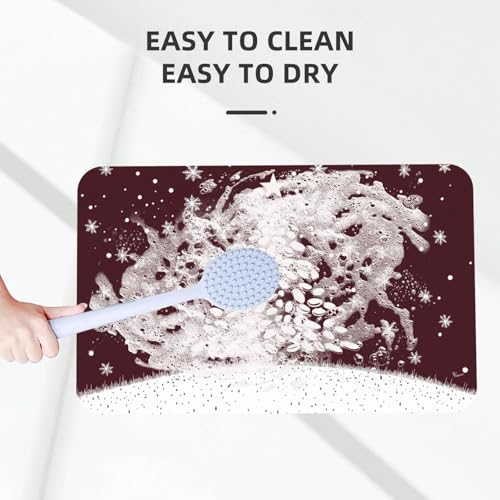 Tapis de bain 50x80 cm lavable et antidérapant à motif flocon