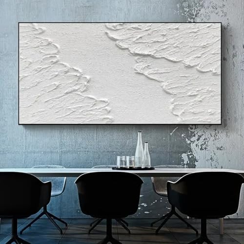 Toile blanche abstraite avec texture 3D relief haut de gamme - 2