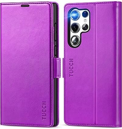 TUCCH Case for Galaxy S23 Ultra (6.8") 2023 5G, Magnetic PU Leather Wallet Case with[Shockproof TPU][RFID Blocking][Card Holder][Kickstand], Flip Case Compatible with Galaxy S23 Ultra, Lake Blue