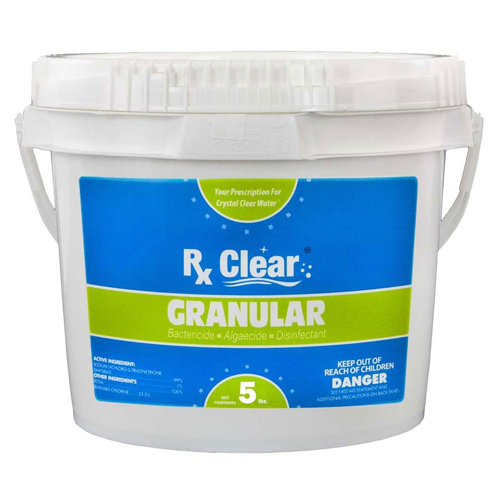 Buy Rx ClearStabilized Granular Chlorine 5Pound Bucket Use As