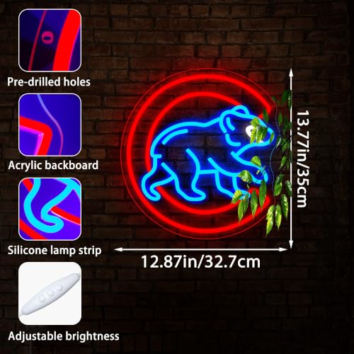 Image of Baseball Neon Sign for Wall Decor Baseball Team Neon Light for Man Cave