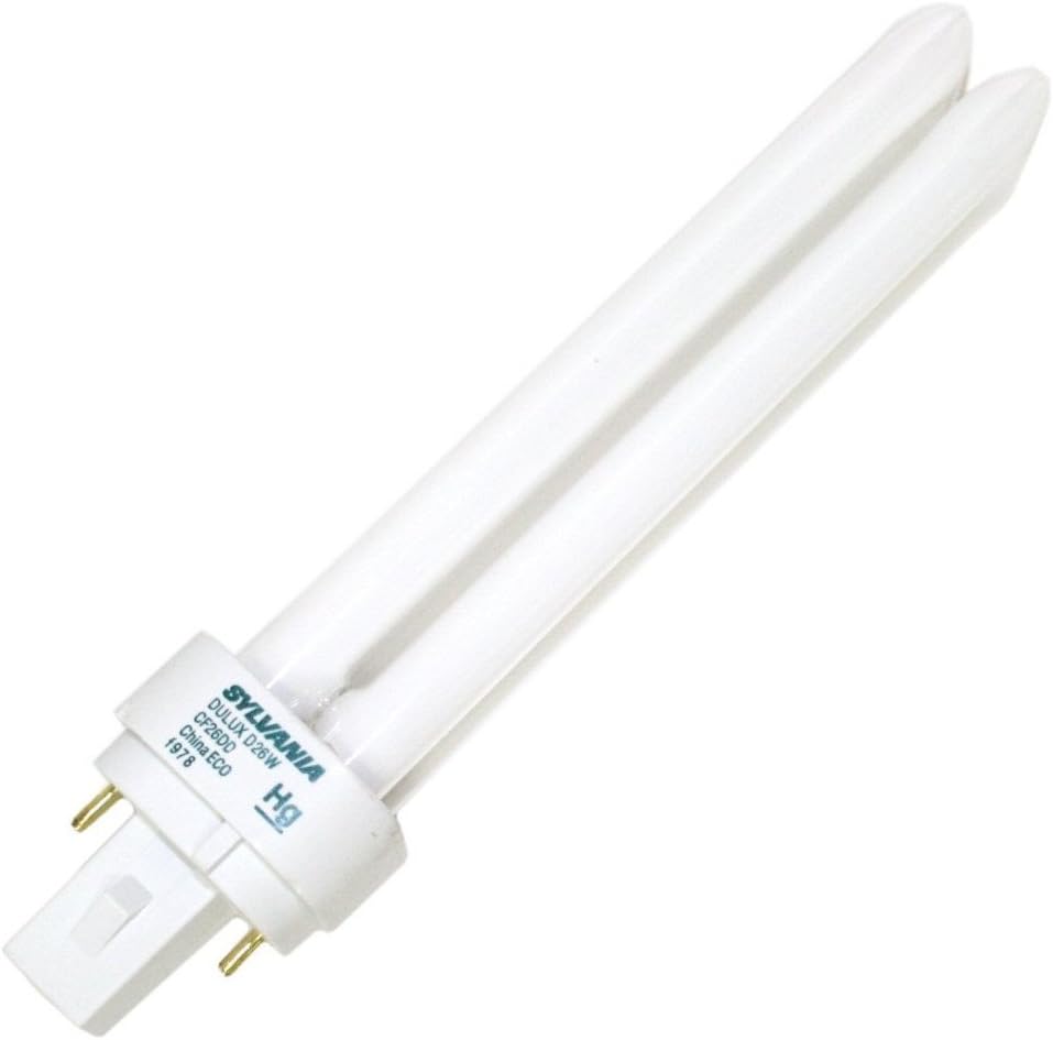 Sylvania 21115 (4-Pack) CF26DD/841/ECO 26-Watt Double Tube Comapct Fluorescent Light Bulb, 4100K, 1710 Lumens, 82 CRI, G24d-3 Bi-Pin Base