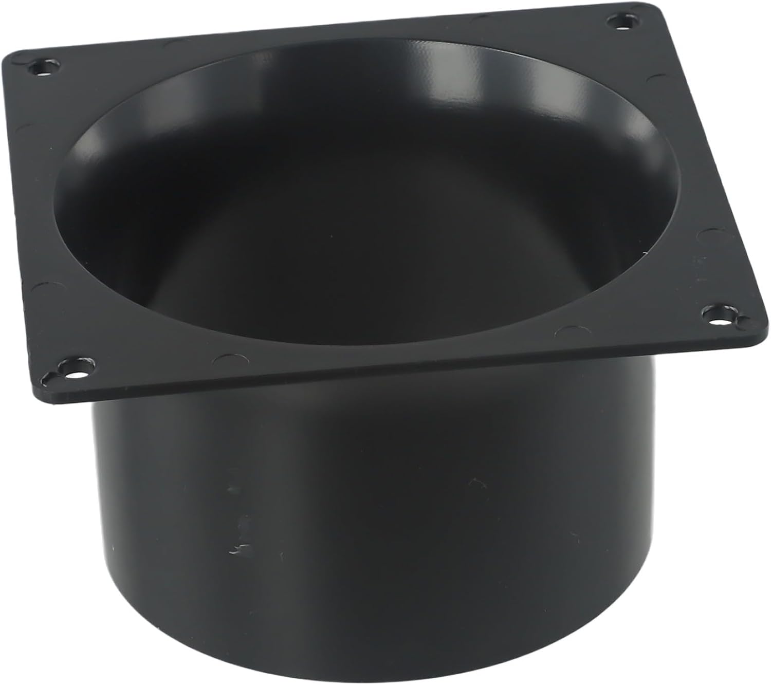 ABS Wall Flange Connector for Ventilation Pipe Air Ducting, 75-120mm Round Straight Outlet for Fresh Air Fan and HVAC Systems, Black(100mm)