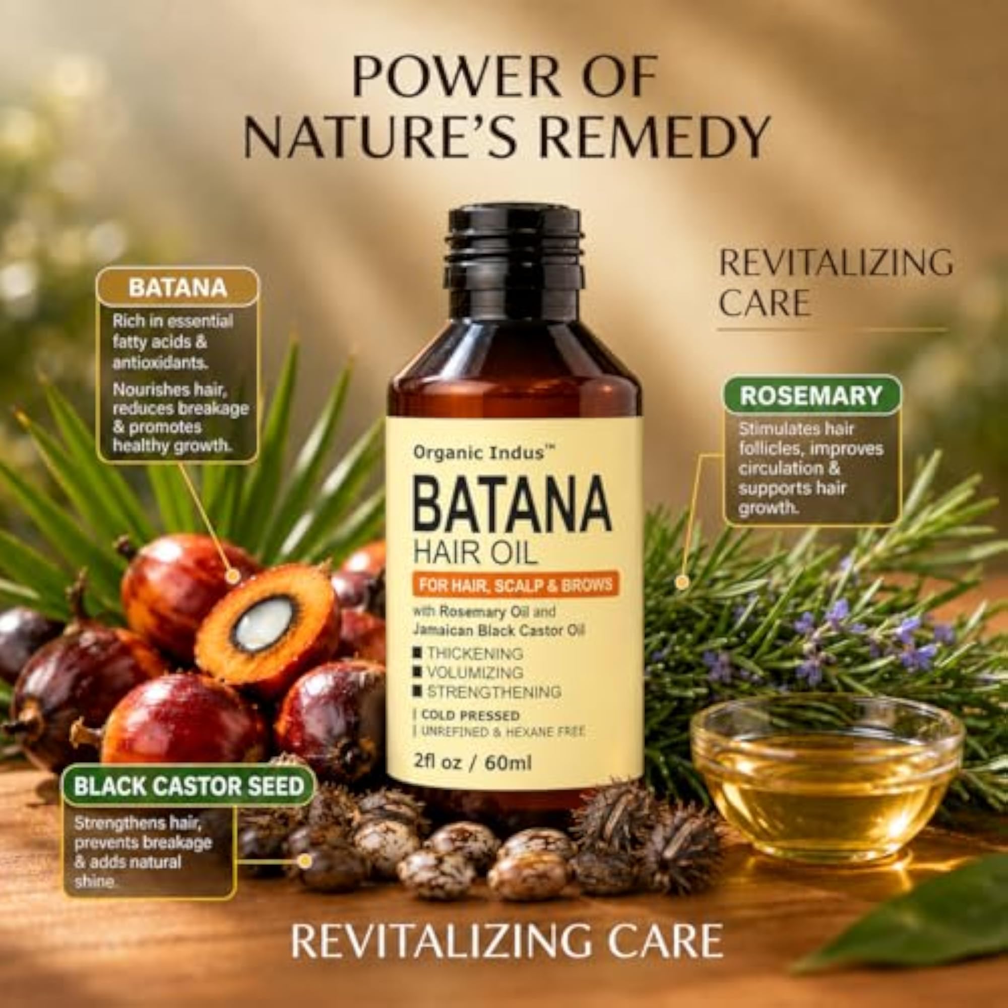 Batana Hair Oil, 30ml Glass Bottle
