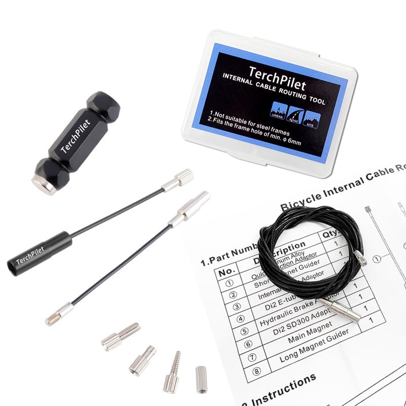 TerchPilet Upgrade-Werkzeug für die interne Kabelführung bei Fahrrädern – Kompatibel mit Shimano DI2 E-Tube (inkl. SD300) – für 4–5,5 mm Schalt-, Brems- und Hydraulikschläuche